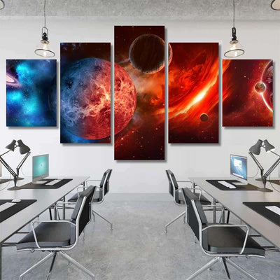 Space Scene Planets Stars Galaxies Panoramic 1 Galaxy Sky and Space Multi Piece Panel Canvas Home Decor Housewarming Gift Ideas Poster Canvas Gallery Prints