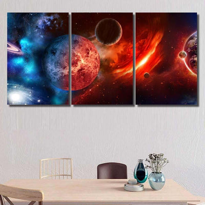 Space Scene Planets Stars Galaxies Panoramic 1 Galaxy Sky and Space Multi Piece Panel Canvas Home Decor Housewarming Gift Ideas Poster Canvas Gallery Prints