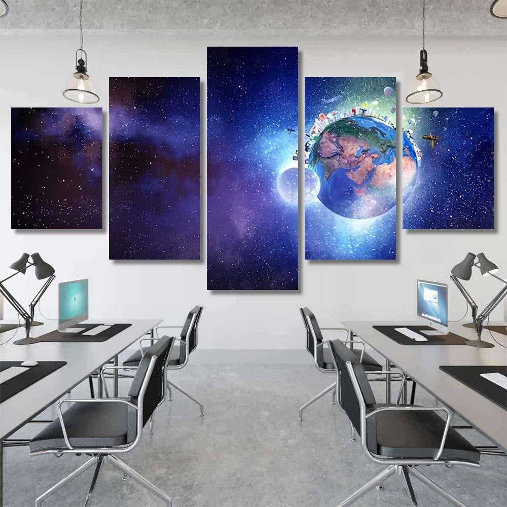 Solar System Planets 6 Galaxy Sky and Space Multi Piece Panel Canvas Home Decor Housewarming Gift Ideas Poster Canvas Gallery Prints
