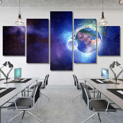Solar System Planets 6 Galaxy Sky and Space Multi Piece Panel Canvas Home Decor Housewarming Gift Ideas Poster Canvas Gallery Prints