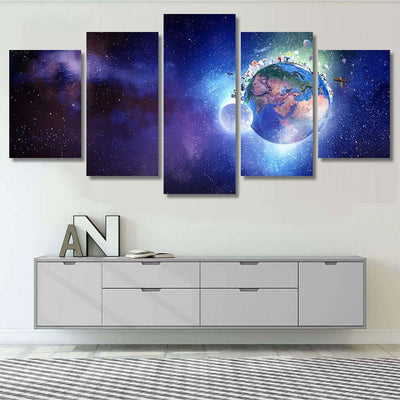 Solar System Planets 6 Galaxy Sky and Space Multi Piece Panel Canvas Home Decor Housewarming Gift Ideas Poster Canvas Gallery Prints