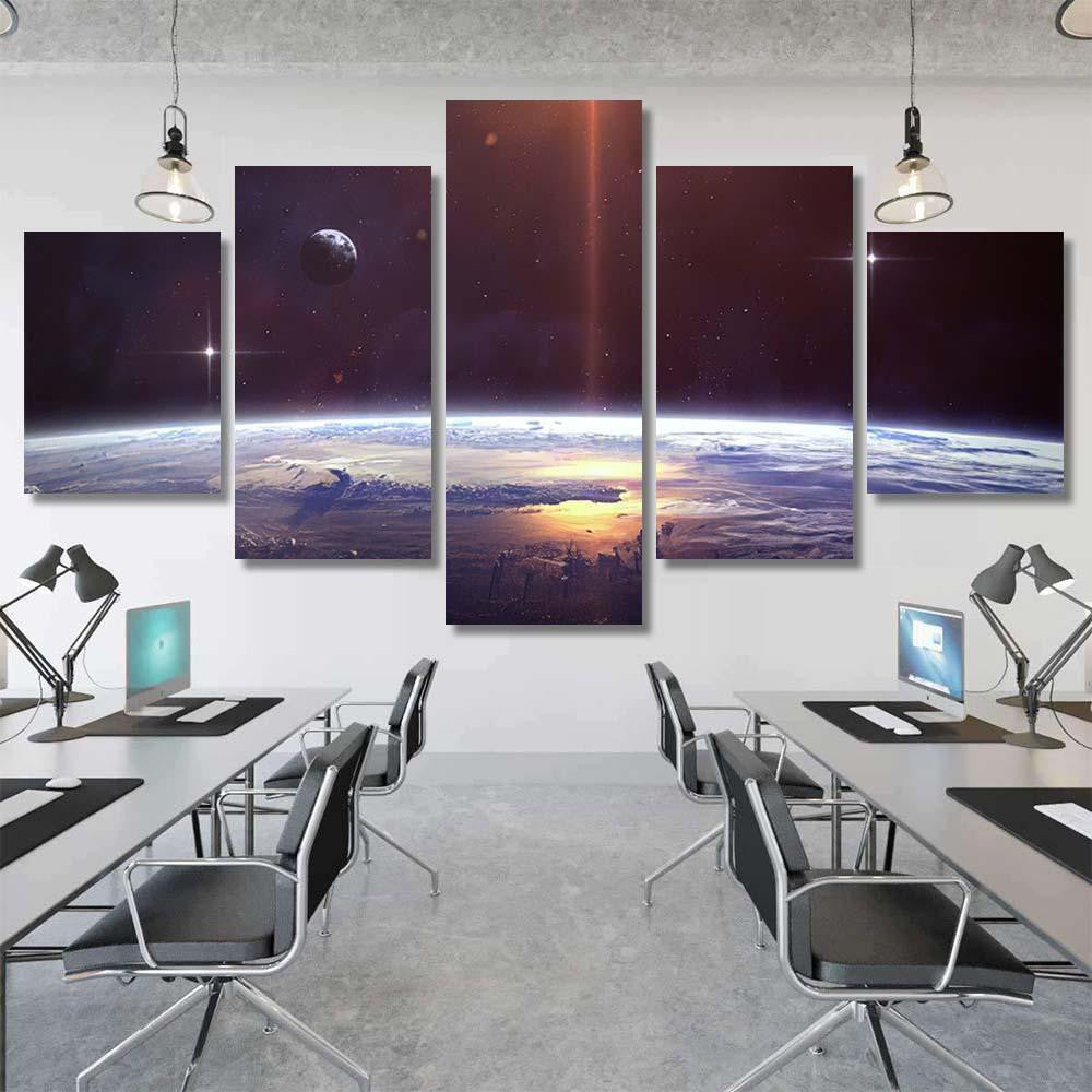 Planet Over Nebulae Space Elements This 2 Galaxy Sky and Space Multi Piece Panel Canvas Home Decor Housewarming Gift Ideas Poster Canvas Gallery Prints