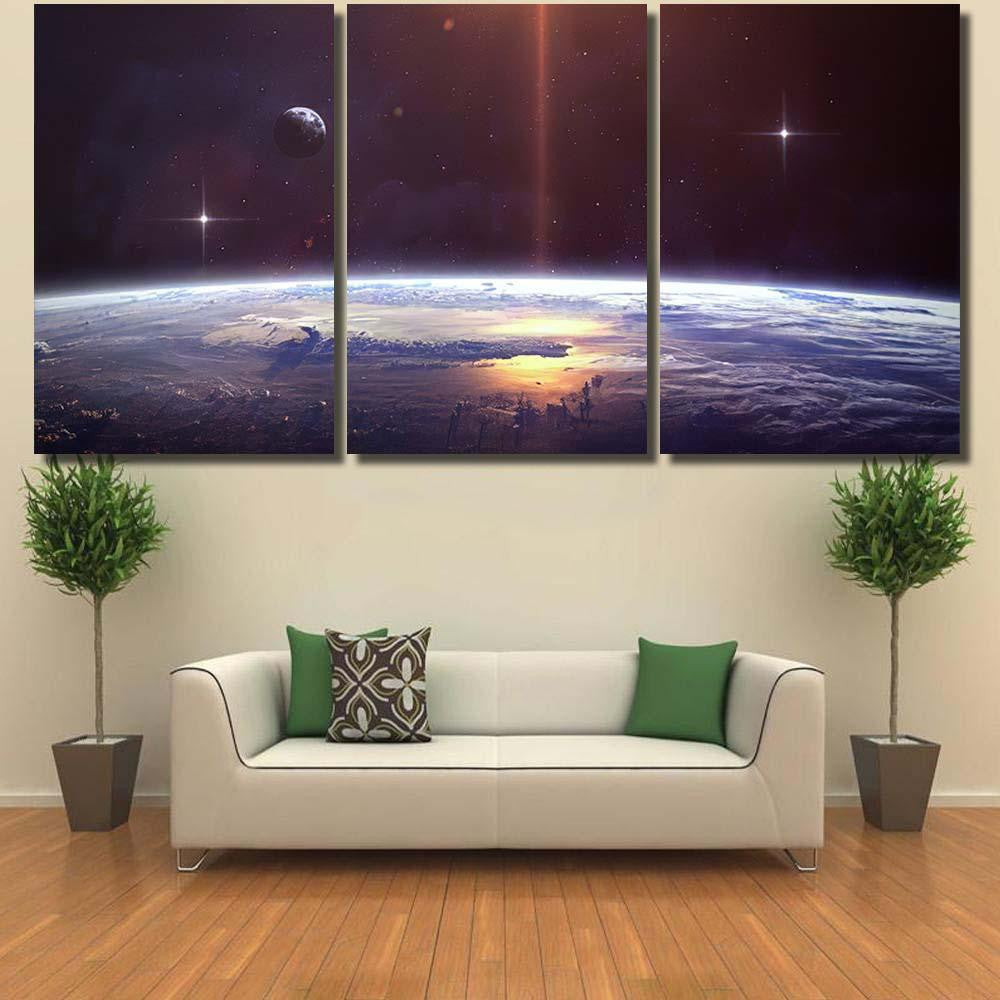 Planet Over Nebulae Space Elements This 2 Galaxy Sky and Space Multi Piece Panel Canvas Home Decor Housewarming Gift Ideas Poster Canvas Gallery Prints