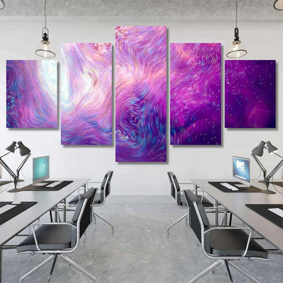 Morphing Neon Blue Purpleyellow Lines 3D Galaxy Sky and Space Multi Piece Panel Canvas Home Decor Housewarming Gift Ideas Poster Canvas Gallery Prints