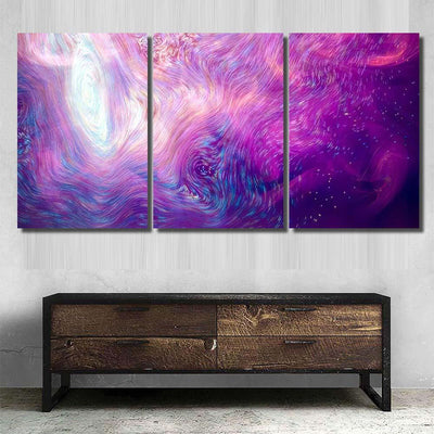 Morphing Neon Blue Purpleyellow Lines 3D Galaxy Sky and Space Multi Piece Panel Canvas Home Decor Housewarming Gift Ideas Poster Canvas Gallery Prints