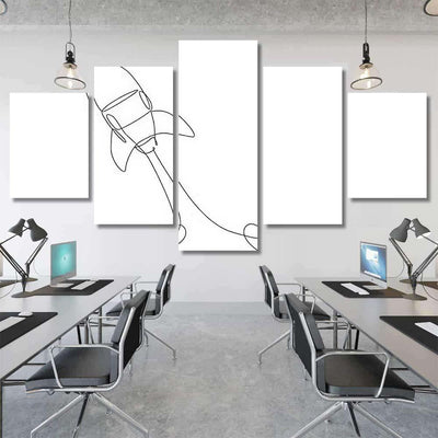 One Continuous Line Drawing Simple Retro Galaxy Sky and Space Multi Piece Panel Canvas Home Decor Housewarming Gift Ideas Poster Canvas Gallery Prints