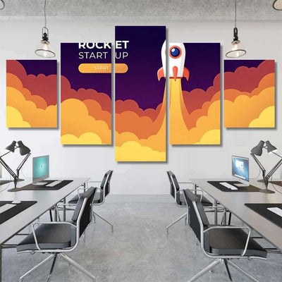 Rocket Launch Sky Flying Over Clouds 1 Galaxy Sky and Space Multi Piece Panel Canvas Home Decor Housewarming Gift Ideas Poster Canvas Gallery Prints