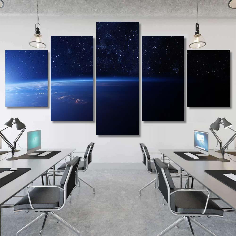 Planet Earth Space Some Elements This 2 Galaxy Sky and Space Multi Piece Panel Canvas Home Decor Housewarming Gift Ideas Poster Canvas Gallery Prints