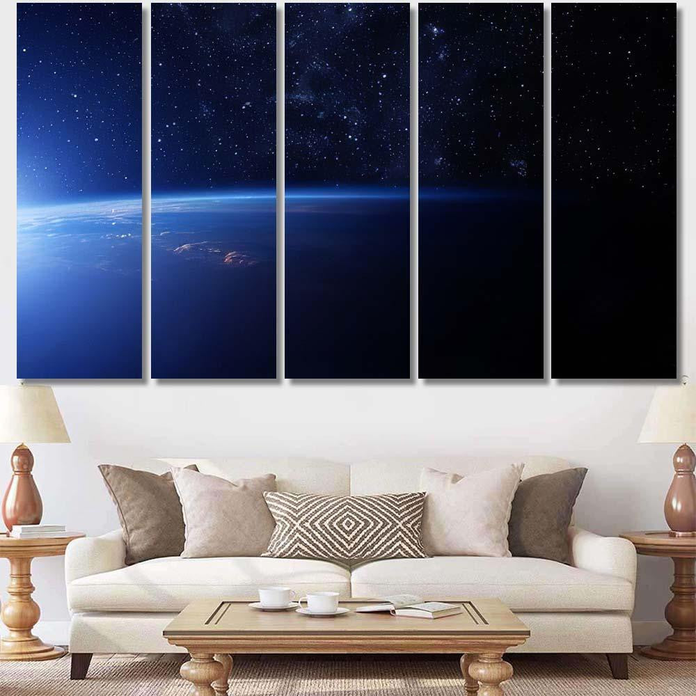 Planet Earth Space Some Elements This 2 Galaxy Sky and Space Multi Piece Panel Canvas Home Decor Housewarming Gift Ideas Poster Canvas Gallery Prints