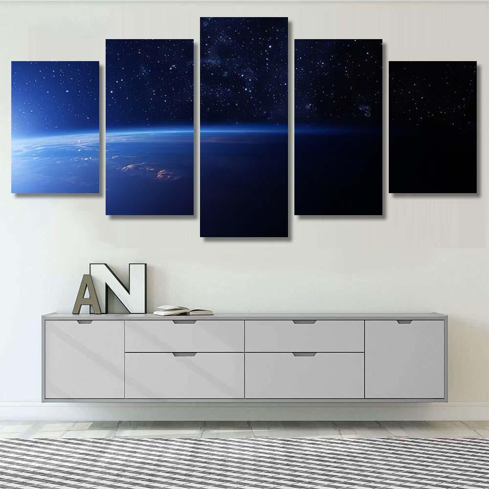 Planet Earth Space Some Elements This 2 Galaxy Sky and Space Multi Piece Panel Canvas Home Decor Housewarming Gift Ideas Poster Canvas Gallery Prints