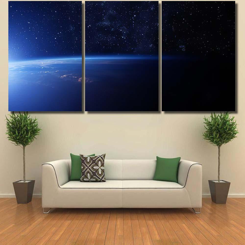 Planet Earth Space Some Elements This 2 Galaxy Sky and Space Multi Piece Panel Canvas Home Decor Housewarming Gift Ideas Poster Canvas Gallery Prints