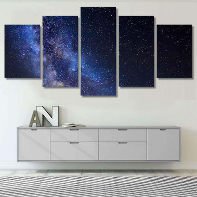 Milky Way Night Scene 1 Galaxy Sky and Space Multi Piece Panel Canvas Home Decor Housewarming Gift Ideas Poster Canvas Gallery Prints