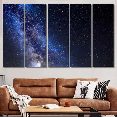 Milky Way Night Scene 1 Galaxy Sky and Space Multi Piece Panel Canvas Home Decor Housewarming Gift Ideas Poster Canvas Gallery Prints