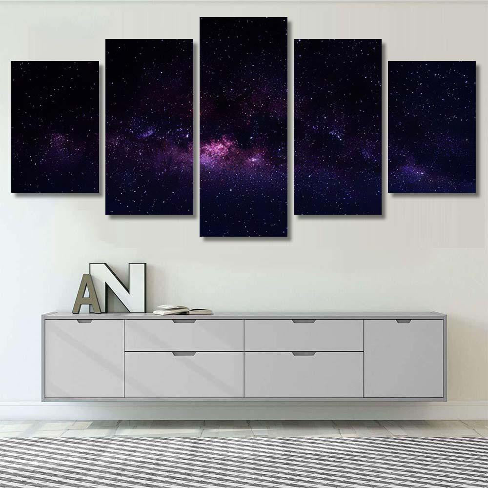 Milky Way Galaxy Seen Serengeti Tanzani A1 Galaxy Sky and Space Multi Piece Panel Canvas Home Decor Housewarming Gift Ideas Poster Canvas Gallery Prints