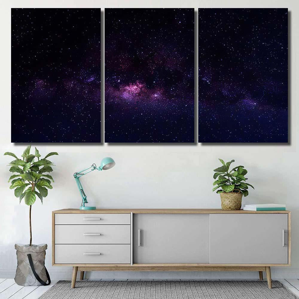 Milky Way Galaxy Seen Serengeti Tanzani A1 Galaxy Sky and Space Multi Piece Panel Canvas Home Decor Housewarming Gift Ideas Poster Canvas Gallery Prints