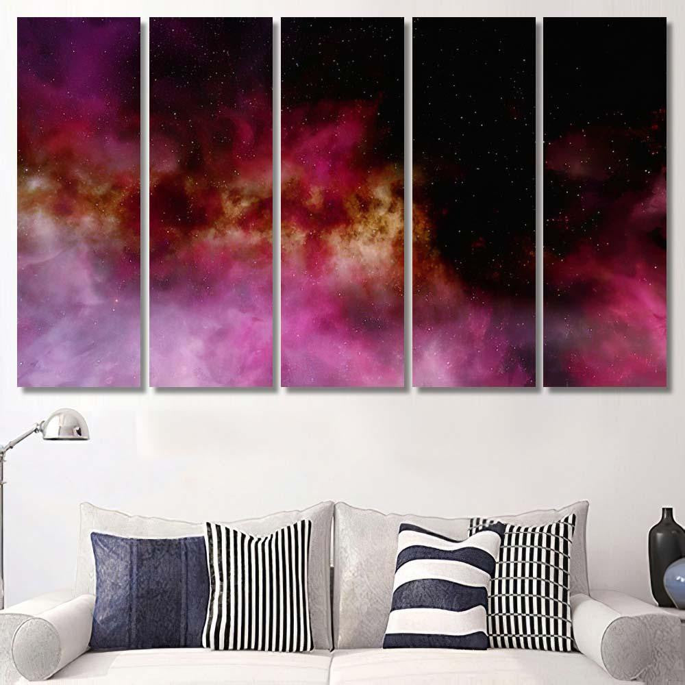 Space Background Fantasy Nebula 3D Render Galaxy Sky and Space Multi Piece Panel Canvas Home Decor Housewarming Gift Ideas Poster Canvas Gallery Prints