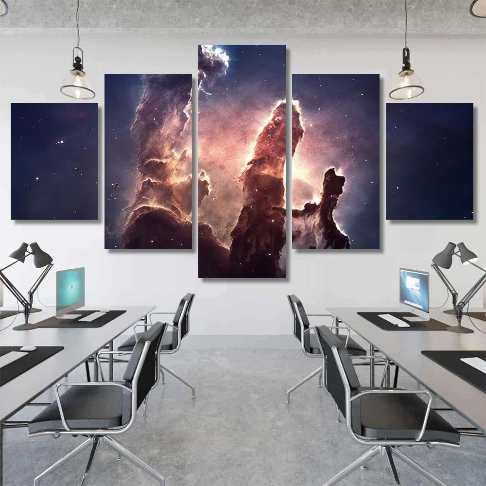 Nebula Stars Deep Space Glowing Mysterious 2 Galaxy Sky and Space Multi Piece Panel Canvas Home Decor Housewarming Gift Ideas Poster Canvas Gallery Prints