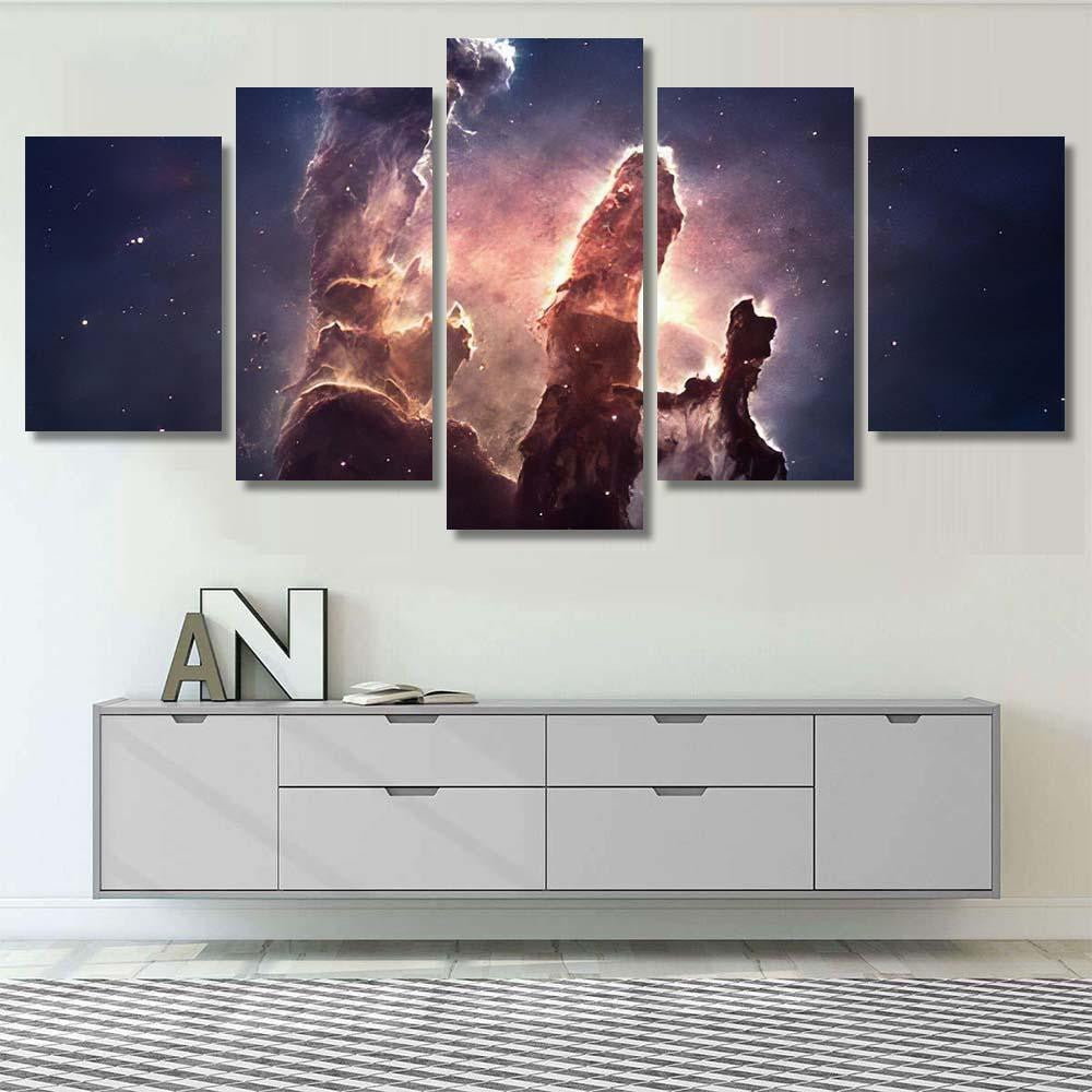 Nebula Stars Deep Space Glowing Mysterious 2 Galaxy Sky and Space Multi Piece Panel Canvas Home Decor Housewarming Gift Ideas Poster Canvas Gallery Prints