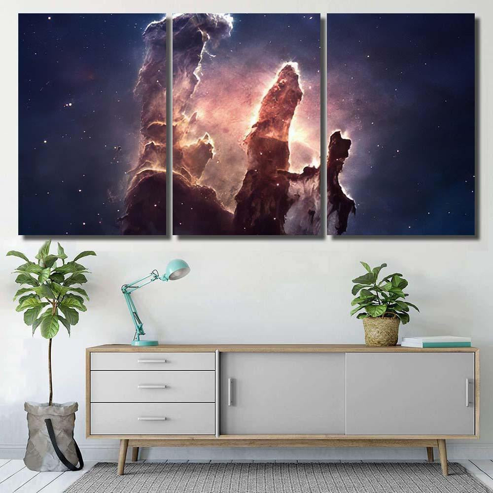 Nebula Stars Deep Space Glowing Mysterious 2 Galaxy Sky and Space Multi Piece Panel Canvas Home Decor Housewarming Gift Ideas Poster Canvas Gallery Prints
