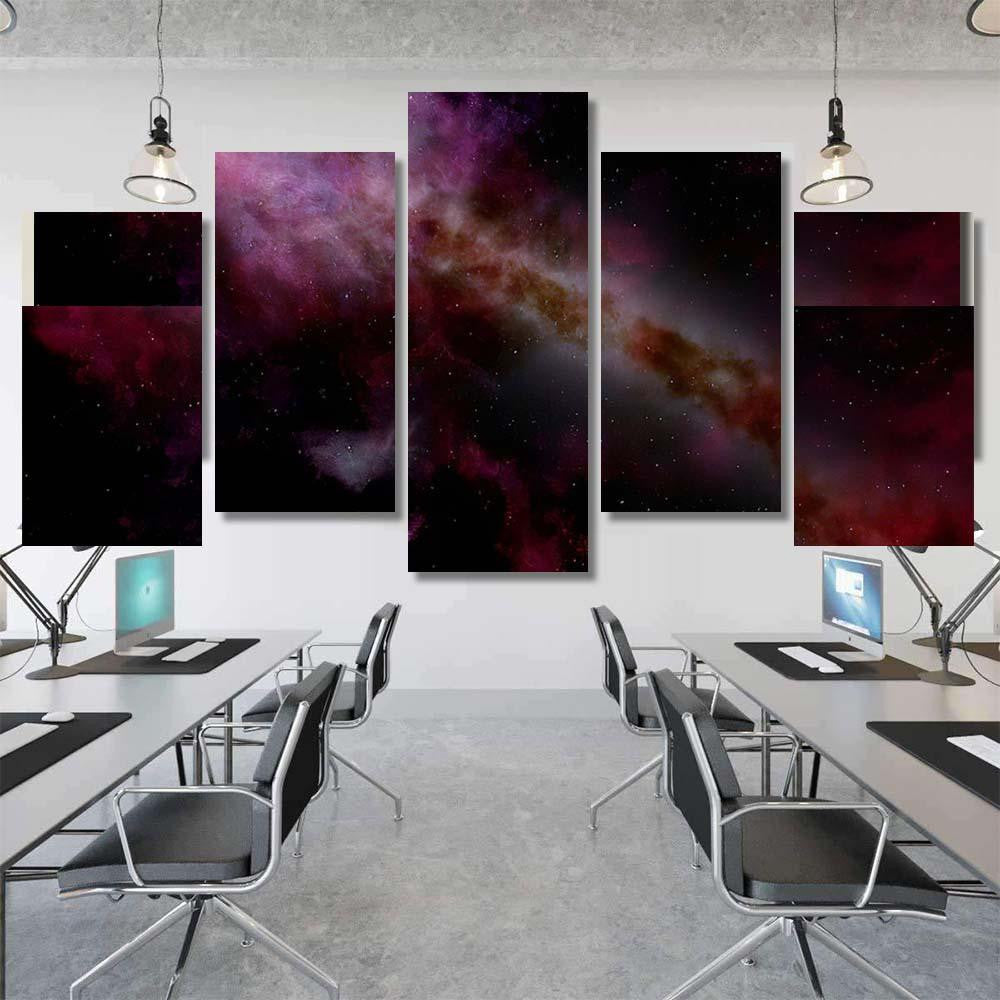 Light Purple Fantastic Nebula Galaxy 3D 4 Galaxy Sky and Space Multi Piece Panel Canvas Home Decor Housewarming Gift Ideas Poster Canvas Gallery Prints