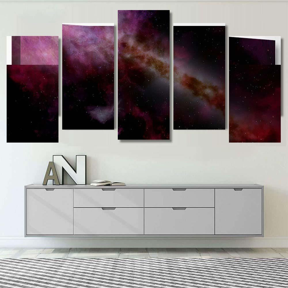 Light Purple Fantastic Nebula Galaxy 3D 4 Galaxy Sky and Space Multi Piece Panel Canvas Home Decor Housewarming Gift Ideas Poster Canvas Gallery Prints