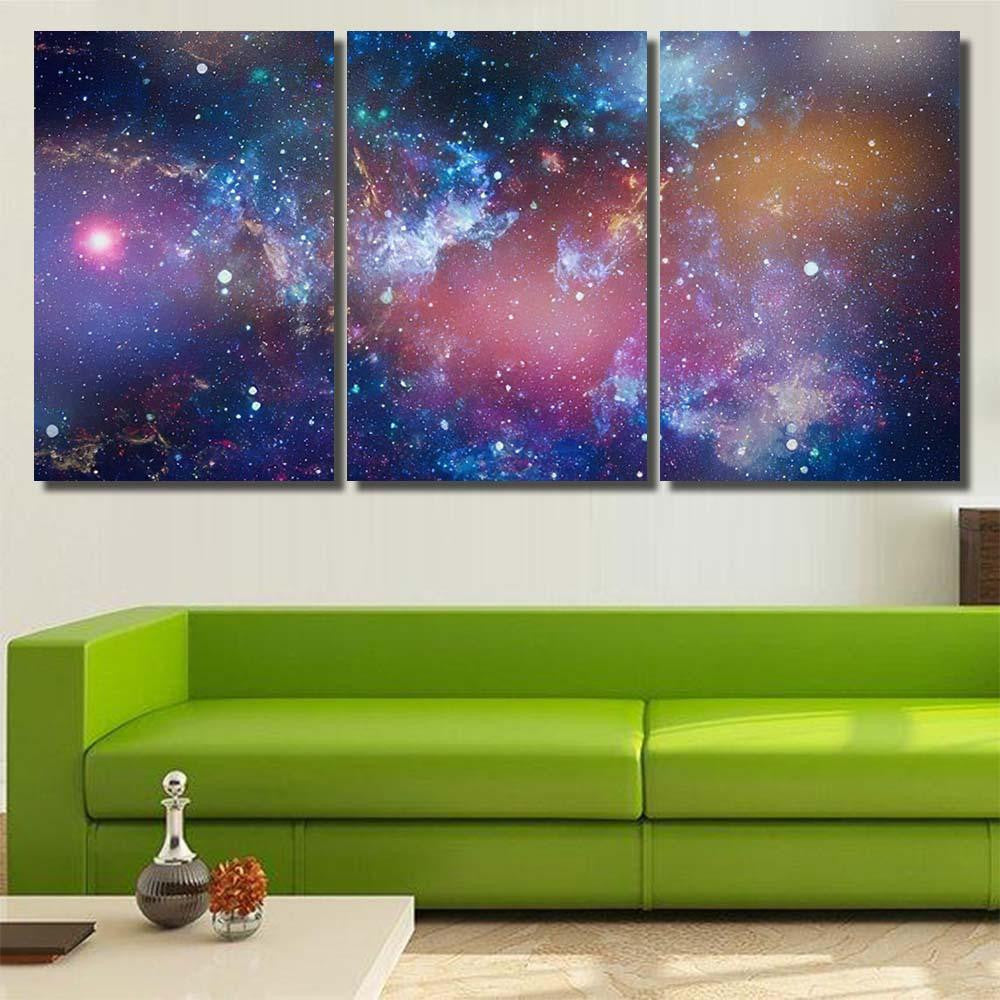 Space Many Light Years Far Earth Galaxy Sky and Space Multi Piece Panel Canvas Home Decor Housewarming Gift Ideas Poster Canvas Gallery Prints