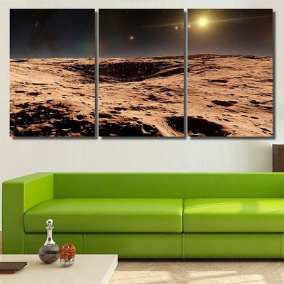 Realistic Surface Alien Planet View Exoplanet Galaxy Sky and Space Multi Piece Panel Canvas Home Decor Housewarming Gift Ideas Poster Canvas Gallery Prints