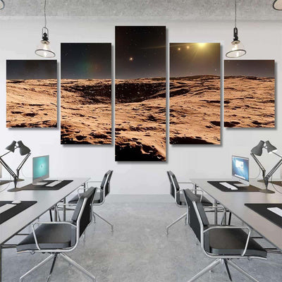 Realistic Surface Alien Planet View Exoplanet Galaxy Sky and Space Multi Piece Panel Canvas Home Decor Housewarming Gift Ideas Poster Canvas Gallery Prints