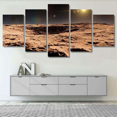 Realistic Surface Alien Planet View Exoplanet Galaxy Sky and Space Multi Piece Panel Canvas Home Decor Housewarming Gift Ideas Poster Canvas Gallery Prints