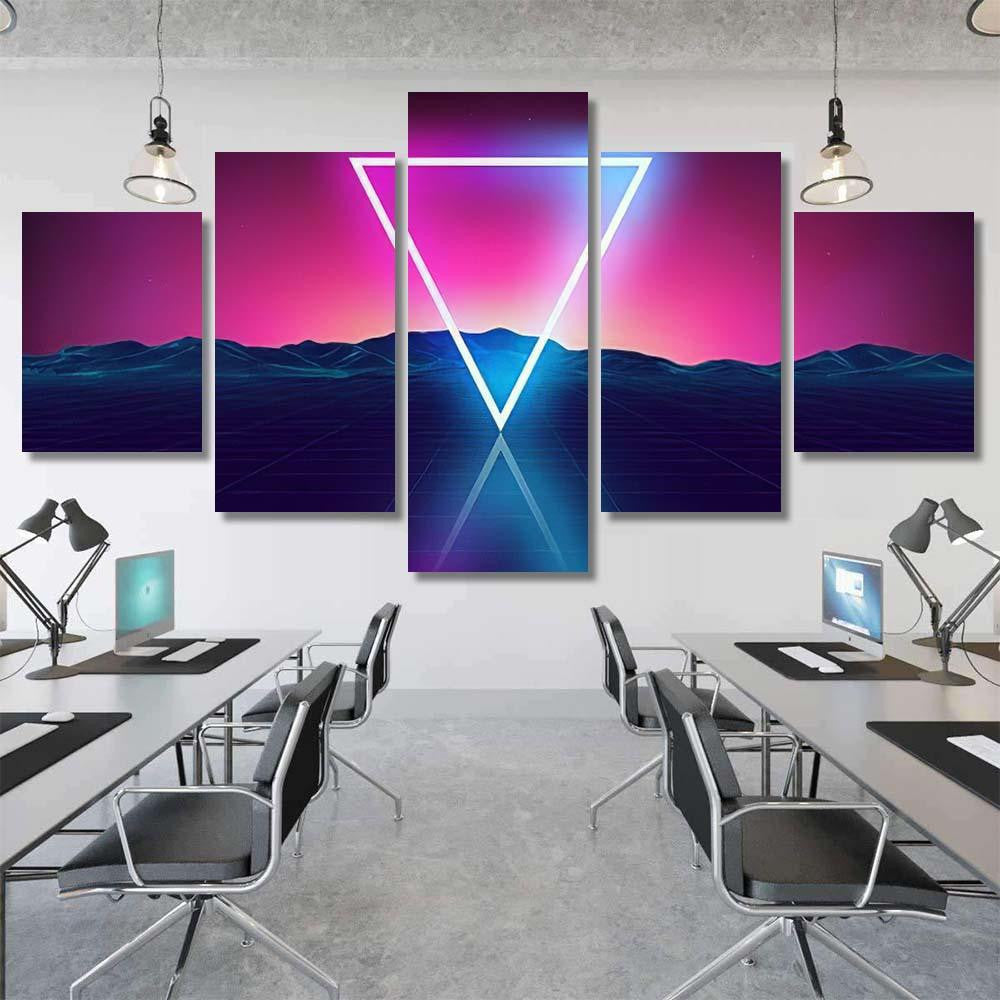 Retro Futuristic Background Game Music 3D Galaxy Sky and Space Multi Piece Panel Canvas Home Decor Housewarming Gift Ideas Poster Canvas Gallery Prints