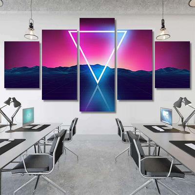 Retro Futuristic Background Game Music 3D Galaxy Sky and Space Multi Piece Panel Canvas Home Decor Housewarming Gift Ideas Poster Canvas Gallery Prints
