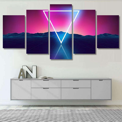 Retro Futuristic Background Game Music 3D Galaxy Sky and Space Multi Piece Panel Canvas Home Decor Housewarming Gift Ideas Poster Canvas Gallery Prints