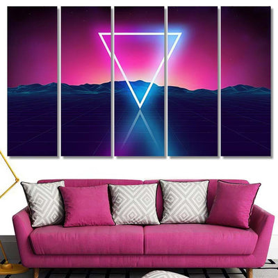 Retro Futuristic Background Game Music 3D Galaxy Sky and Space Multi Piece Panel Canvas Home Decor Housewarming Gift Ideas Poster Canvas Gallery Prints
