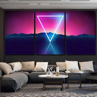 Retro Futuristic Background Game Music 3D Galaxy Sky and Space Multi Piece Panel Canvas Home Decor Housewarming Gift Ideas Poster Canvas Gallery Prints