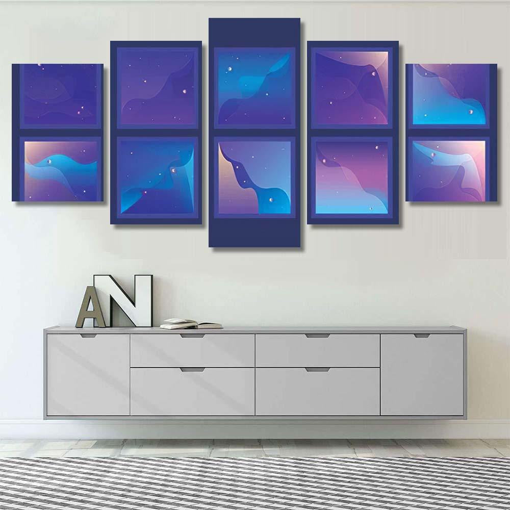 Large Set Vibrant Universe Backgrounds Small Galaxy Sky and Space Multi Piece Panel Canvas Home Decor Housewarming Gift Ideas Poster Canvas Gallery Prints