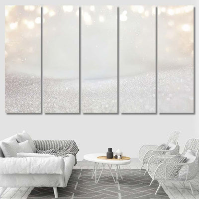 Glitter Vintage Lights Background Silver Light 5  1 Galaxy Sky and Space Multi Piece Panel Canvas Home Decor Housewarming Gift Ideas Poster Canvas Gallery Prints