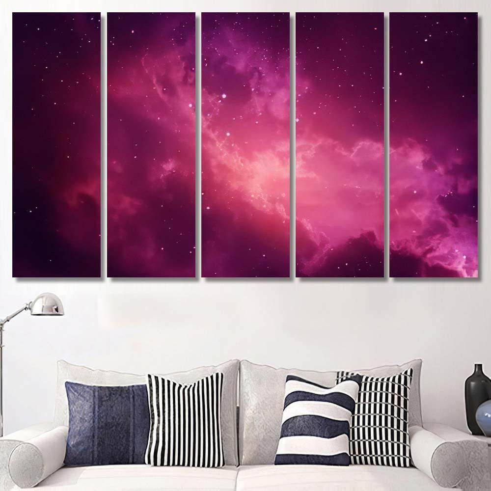 Space Night Sky Cloud Stars 2 1 Galaxy Sky and Space Multi Piece Panel Canvas Home Decor Housewarming Gift Ideas Poster Canvas Gallery Prints