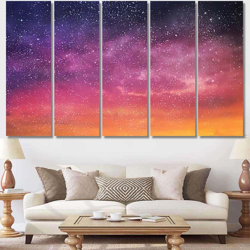 Magic Color Sky Background 1  1 Galaxy Sky and Space Multi Piece Panel Canvas Home Decor Housewarming Gift Ideas Poster Canvas Gallery Prints