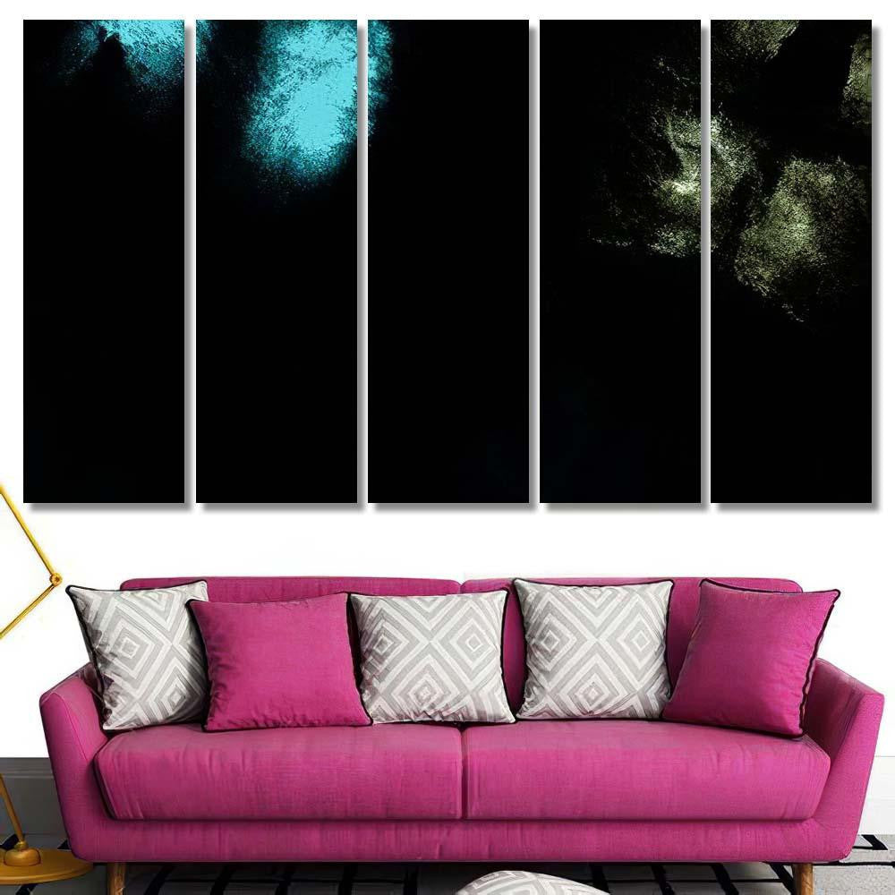 Neon Dirty Art Background Galaxy Watercolor Galaxy Sky and Space Multi Piece Panel Canvas Home Decor Housewarming Gift Ideas Poster Canvas Gallery Prints
