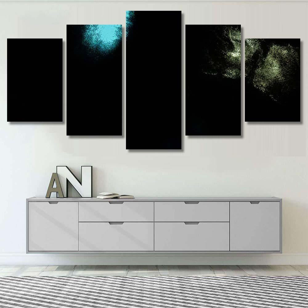 Neon Dirty Art Background Galaxy Watercolor Galaxy Sky and Space Multi Piece Panel Canvas Home Decor Housewarming Gift Ideas Poster Canvas Gallery Prints