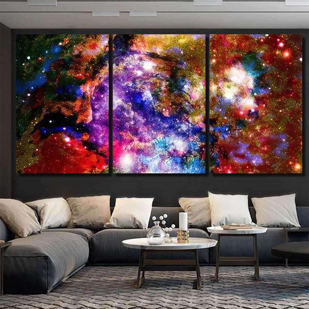 Stars Sky Universe Background Cosmos Interesting Galaxy Sky and Space Multi Piece Panel Canvas Home Decor Housewarming Gift Ideas Poster Canvas Gallery Prints