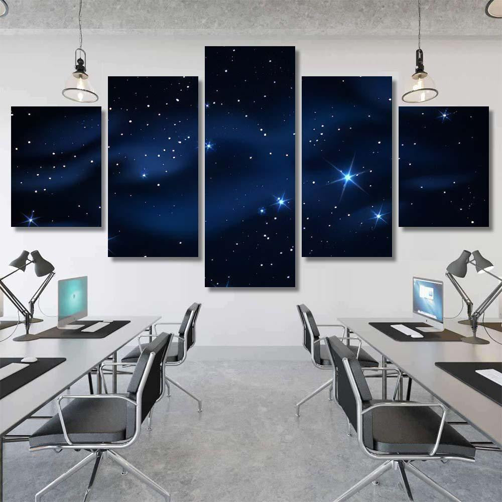 Milky Way Galaxy Black Vector Background Galaxy Sky and Space Multi Piece Panel Canvas Home Decor Housewarming Gift Ideas Poster Canvas Gallery Prints
