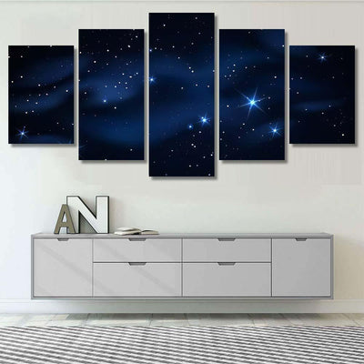 Milky Way Galaxy Black Vector Background Galaxy Sky and Space Multi Piece Panel Canvas Home Decor Housewarming Gift Ideas Poster Canvas Gallery Prints