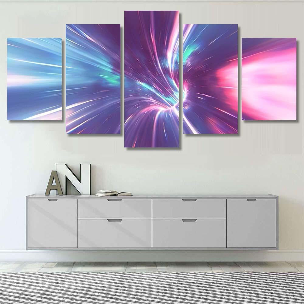 Psychedelic Wormhole Galaxy Sky and Space Multi Piece Panel Canvas Home Decor Housewarming Gift Ideas Poster Canvas Gallery Prints