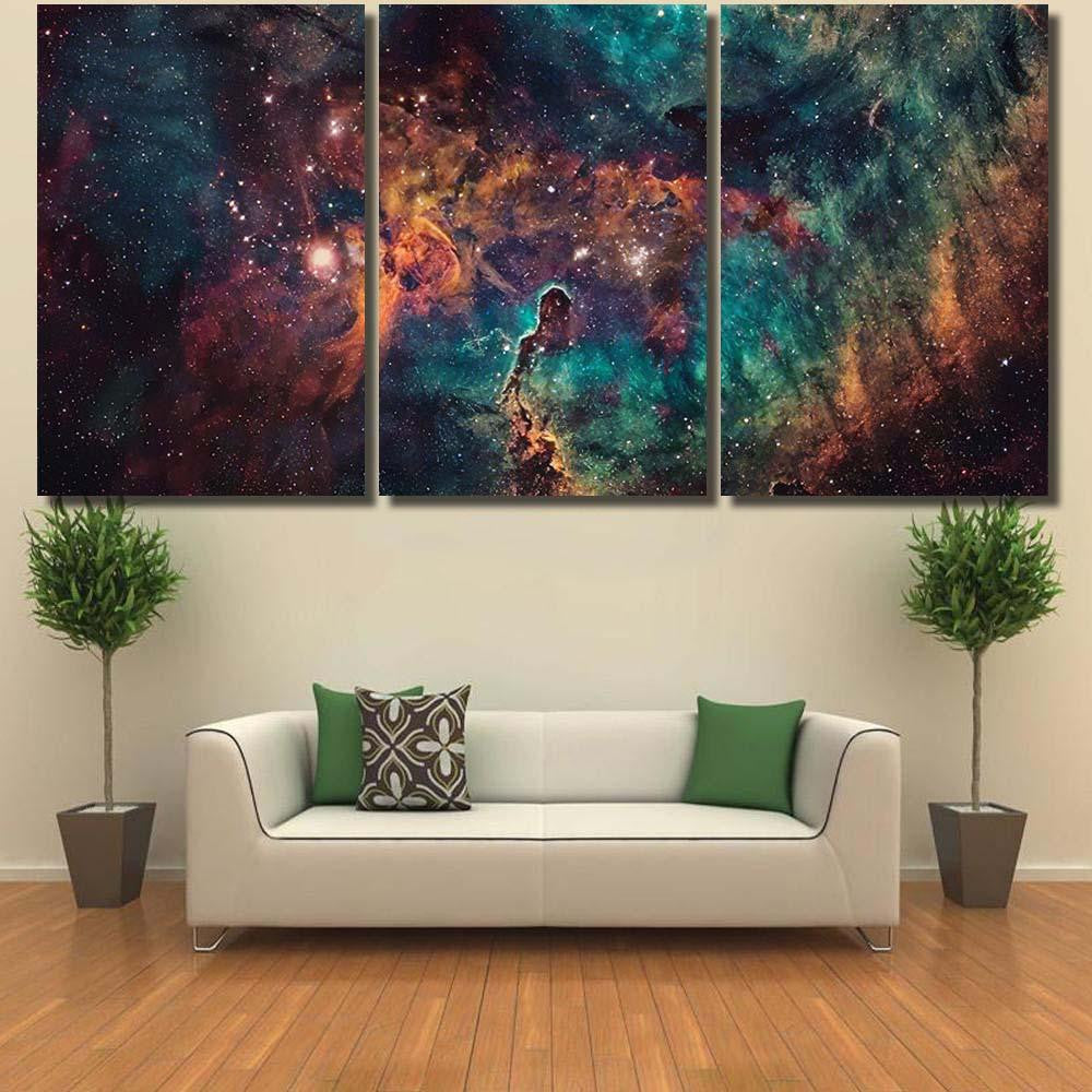 Nebula Galaxies Deep Space Elements This 3 Galaxy Sky and Space Multi Piece Panel Canvas Home Decor Housewarming Gift Ideas Poster Canvas Gallery Prints