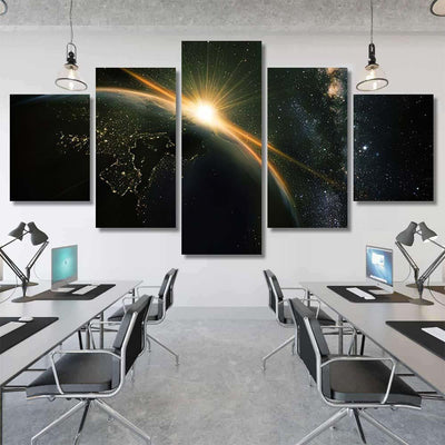Sunrise View Earth Space Milky Way Galaxy Sky and Space Multi Piece Panel Canvas Home Decor Housewarming Gift Ideas Poster Canvas Gallery Prints