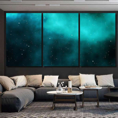 Spacescape Illustration Astronomy Graphic Design Background Galaxy Sky and Space Multi Piece Panel Canvas Home Decor Housewarming Gift Ideas Poster Canvas Gallery Prints
