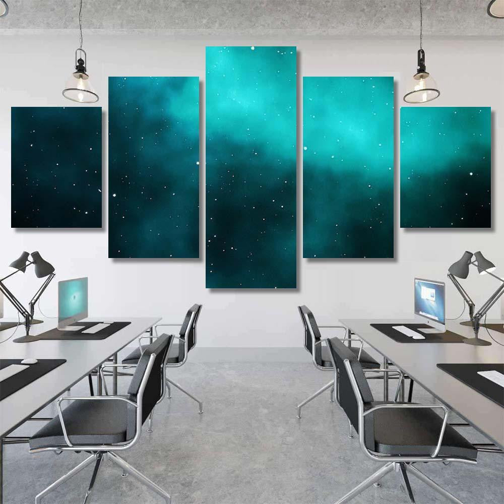 Spacescape Illustration Astronomy Graphic Design Background Galaxy Sky and Space Multi Piece Panel Canvas Home Decor Housewarming Gift Ideas Poster Canvas Gallery Prints