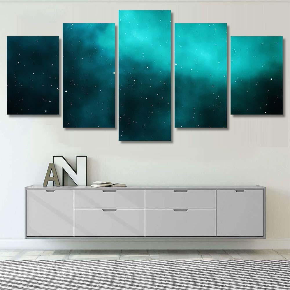 Spacescape Illustration Astronomy Graphic Design Background Galaxy Sky and Space Multi Piece Panel Canvas Home Decor Housewarming Gift Ideas Poster Canvas Gallery Prints
