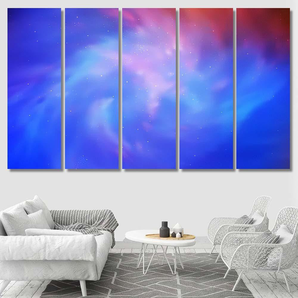 Light Blue Red Vector Background Galaxy Galaxy Sky and Space Multi Piece Panel Canvas Home Decor Housewarming Gift Ideas Poster Canvas Gallery Prints